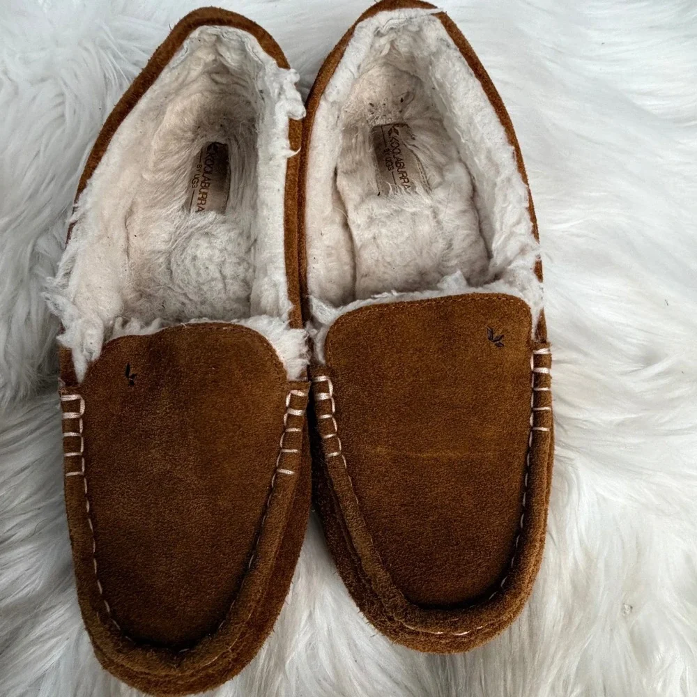 Koolaburra by UGG Men's Tipton Suede Moccasin Slippers Chestnut Brown Size 10